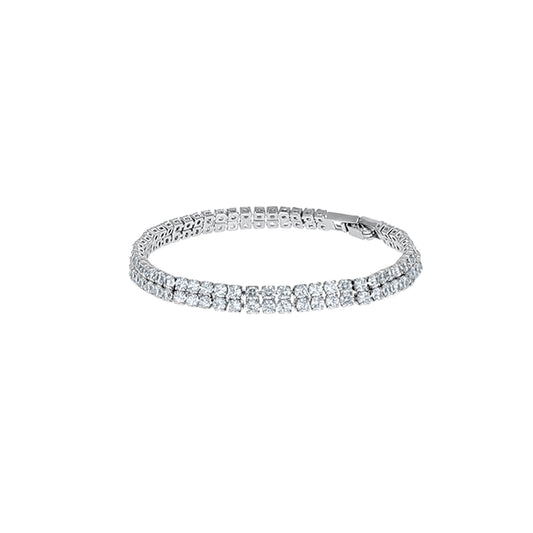 Double Row Cubic Zirconia Tennis Bracelet