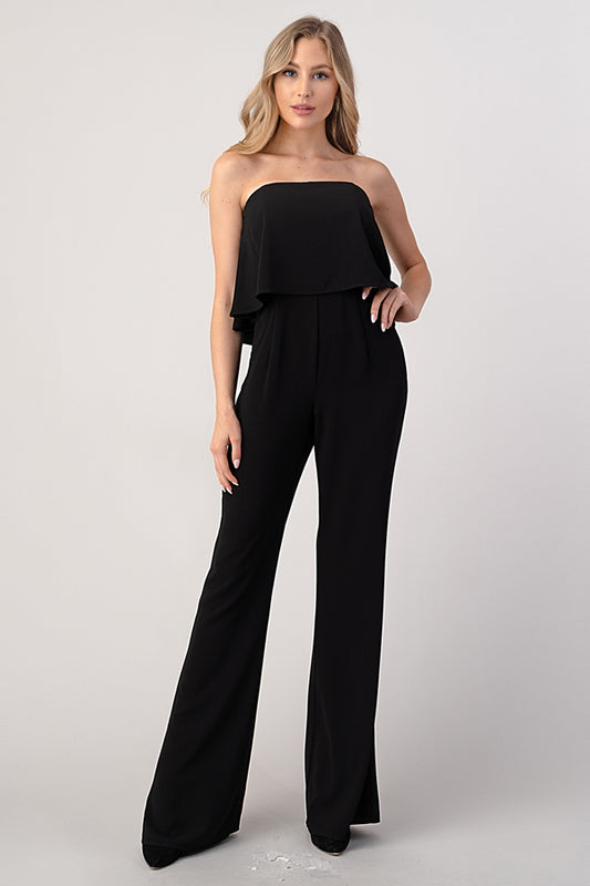 Statement Ruffle Jumpsuit Black