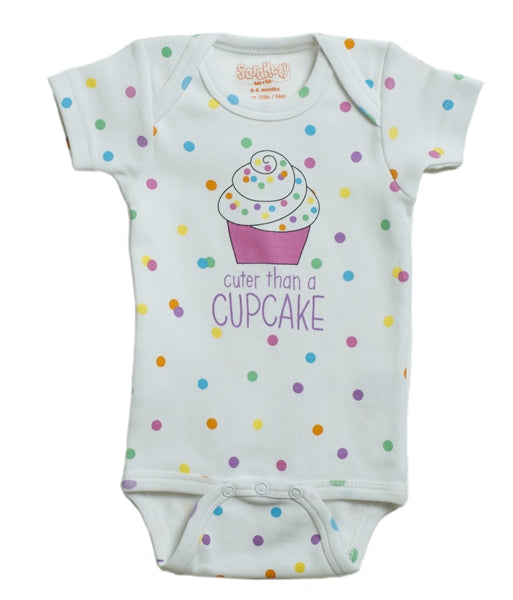 Onesie Cupcake 12-18 Months Wht