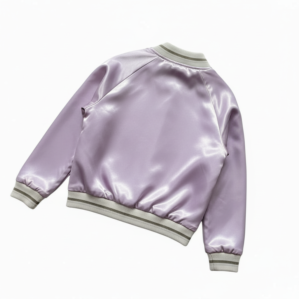 Girls Reversible Leopard & Purple Bomber Jacket