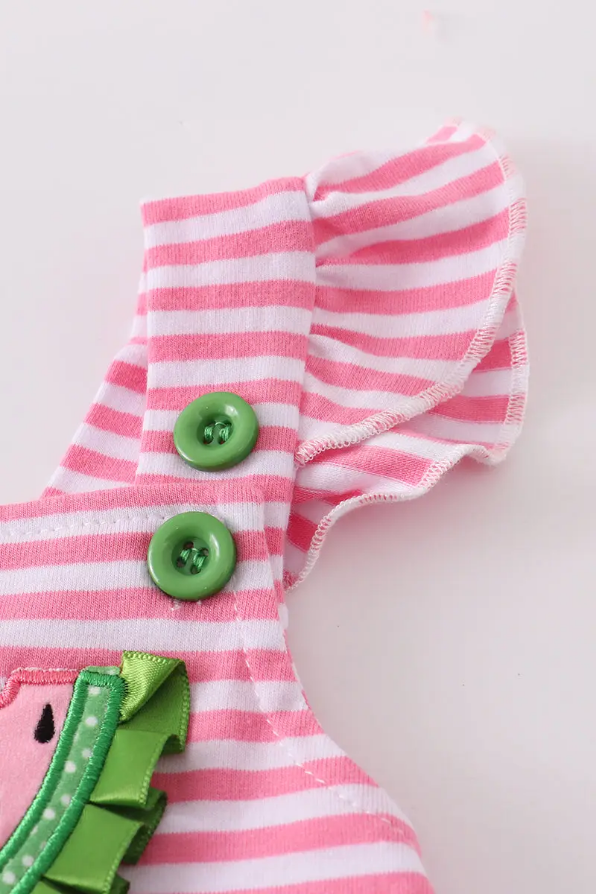 Pink Stripe Watermelon Onesie