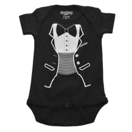 Onesie Tiny Tux 6-12 Months Black