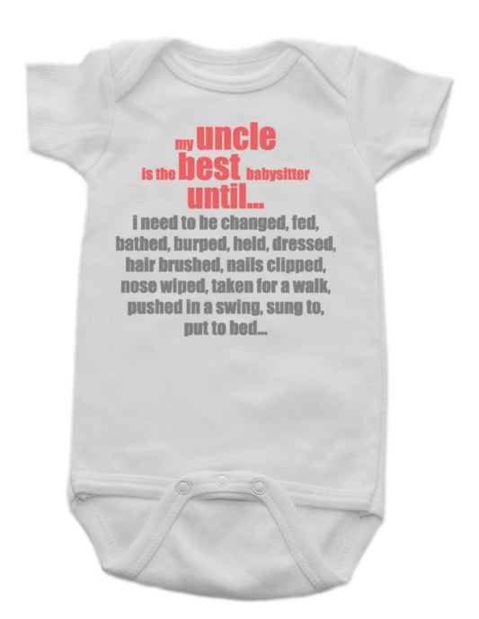 Onesie Best Uncle 6-12 Months Wht