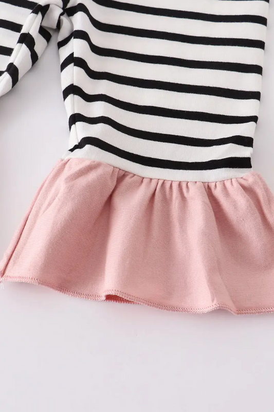 Girls' Pink & Stripe Pant Set