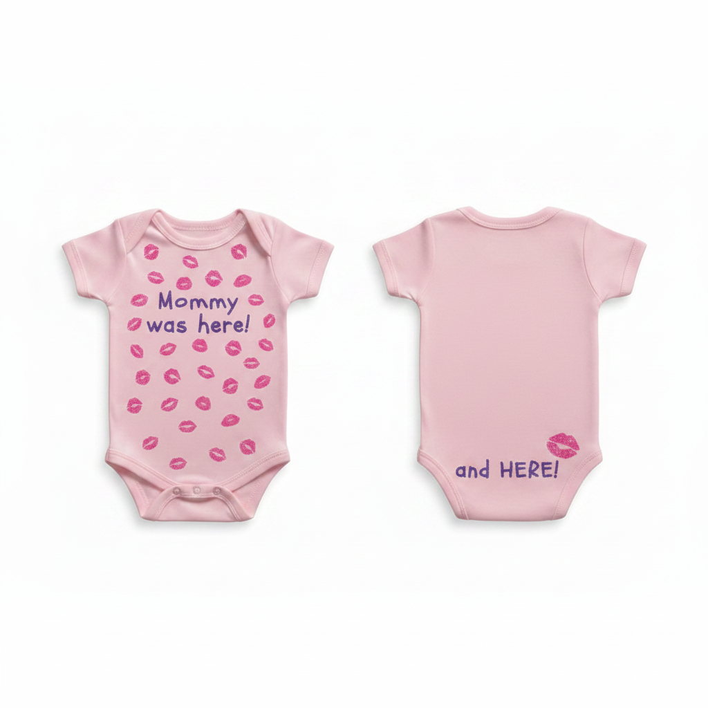 Mommy Was Here Onesie Premium Flat Lay