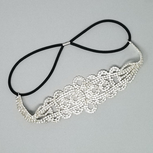 Bridal Crystal Pave Elastic Headband