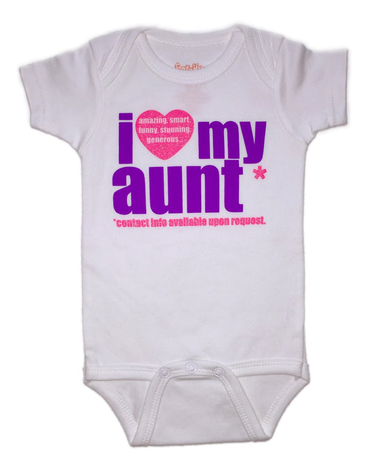 Onesie Love Aunt PinkPurple 12-18 Months Wht
