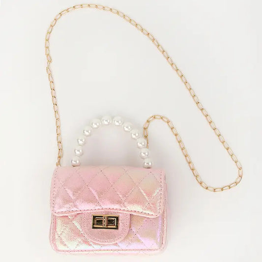 Girls' Quilted Shiny Ombre Purse