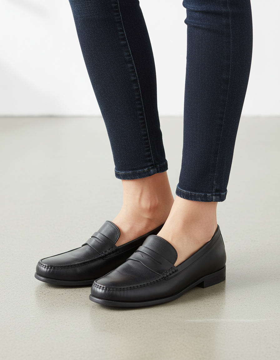 Woman wearing ballet flats with no-show socks that remain completely invisible