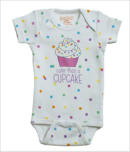 Onesie Cupcake 6-12 Months Wht