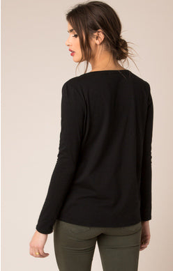 Keyhold Drape Blouse