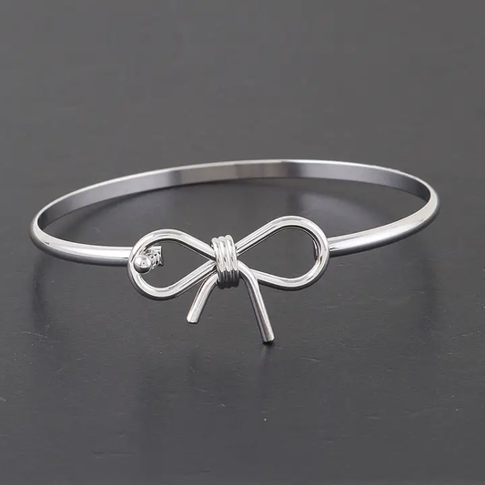 Thin Bow Bangle Bracelet