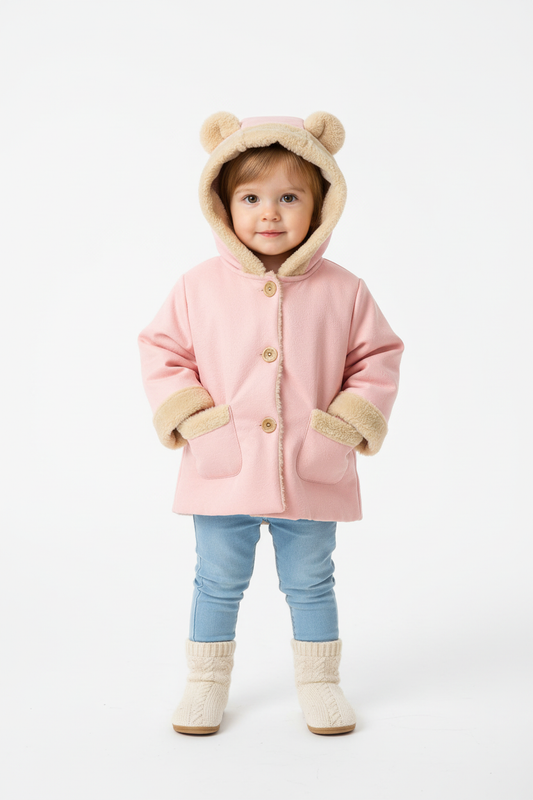 Pink Bear Ear Coat - 18 Month Old