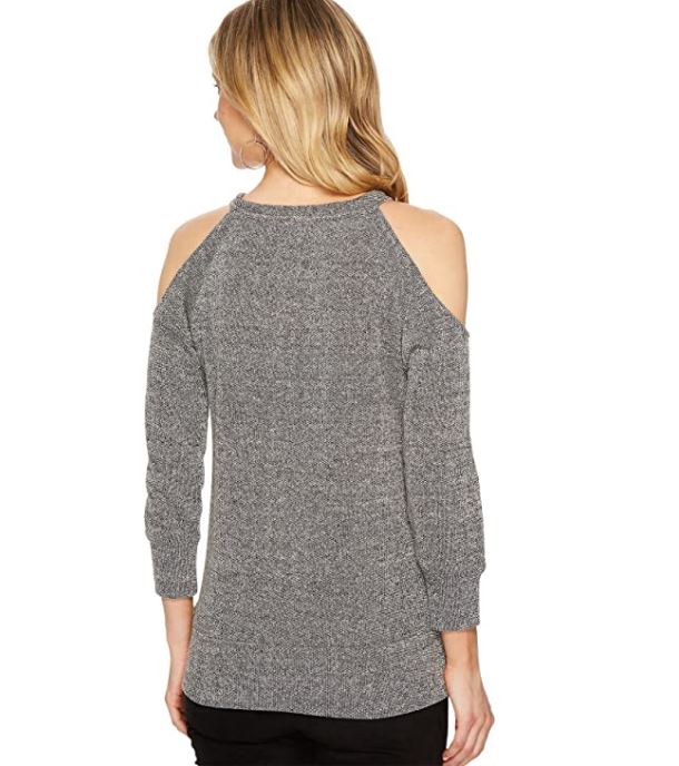 Silver Cold Shoulder Sweater