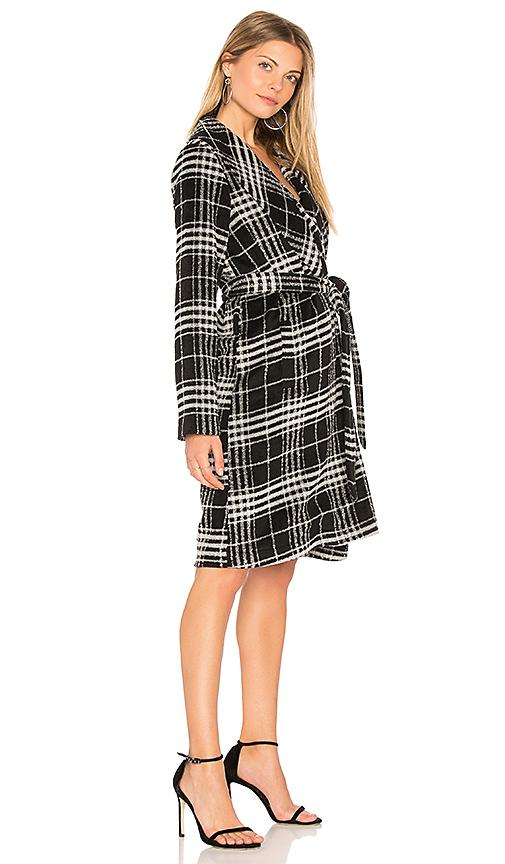Long Plaid Wrap Coat