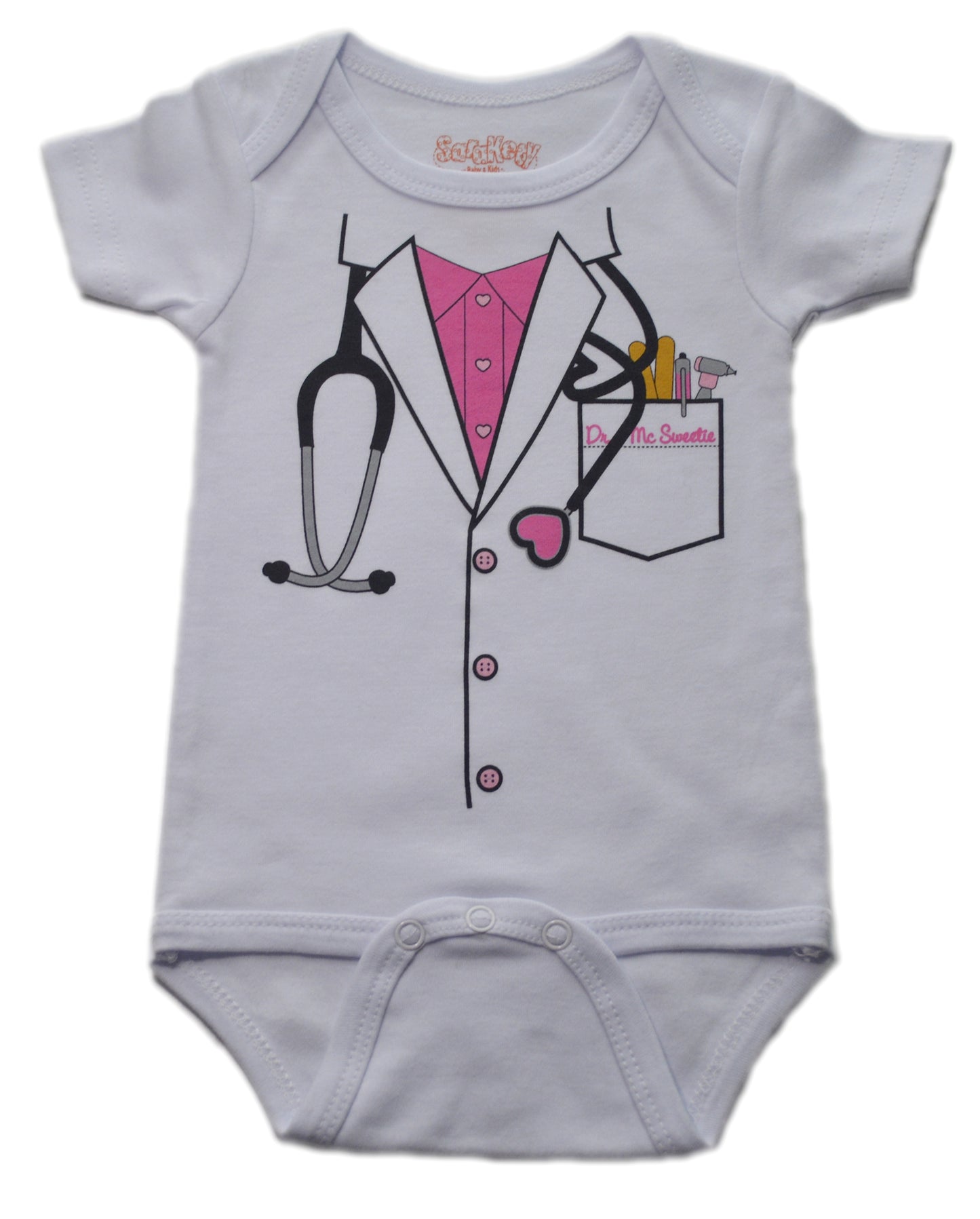 Onesie Dr Girl 6-12 Months White