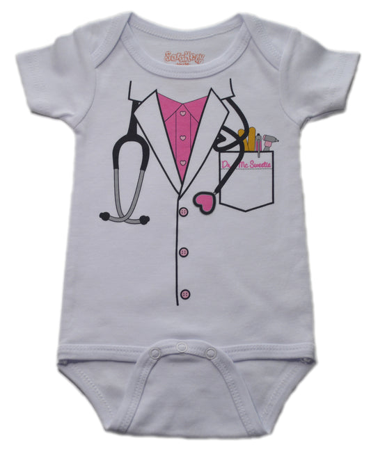 Onesie Dr Girl 6-12 Months White