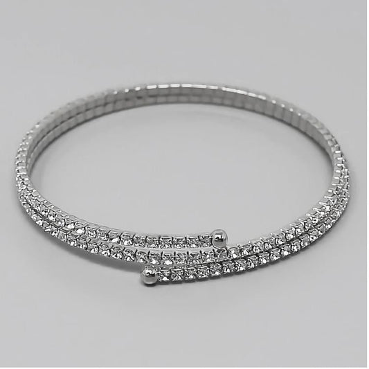 Glass Stone Pave Wrap Bangle