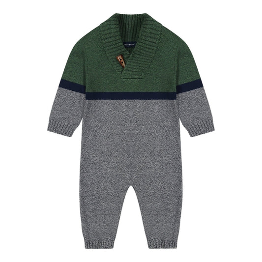 Baby Boys Sweater Knit Coverall w/Booties - Green