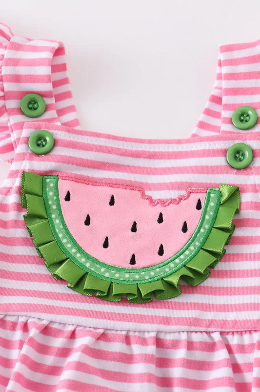 Pink Stripe Watermelon Onesie