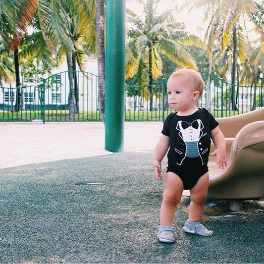 Onesie Tiny Tux 6-12 Months Black