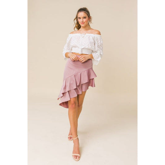 Asymmetric Ruffle Skirt