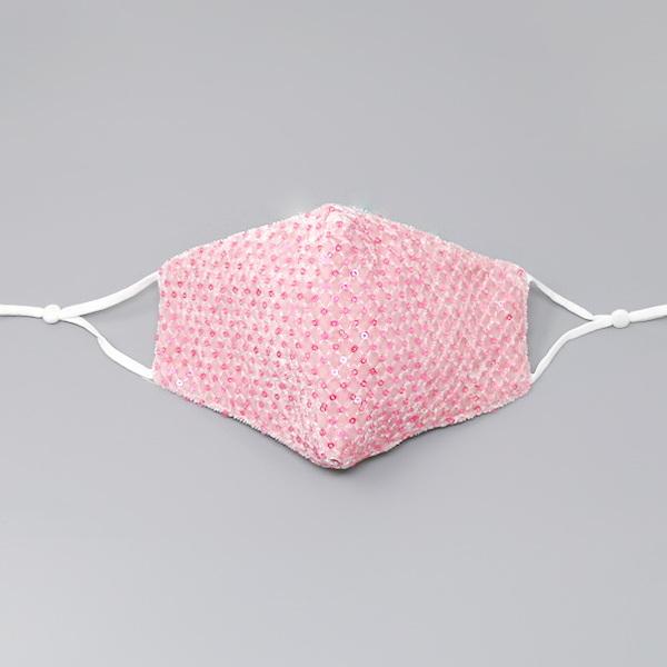 Sequin Embellished Quilted Velvet Face Mask - Pink