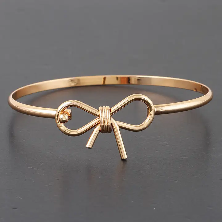 Thin Bow Bangle Bracelet
