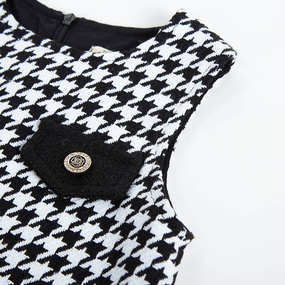 Girls' Houndstooth Dress Black/White