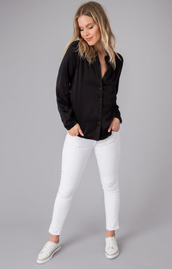 Button Down Satin Blouse