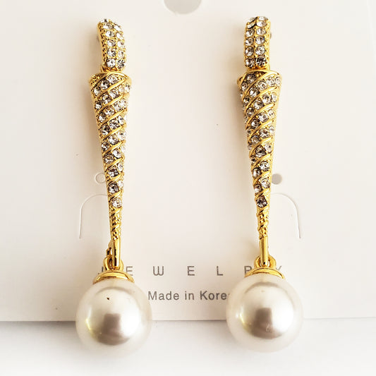 Stiletto Statement Earrings with Pearl Drop