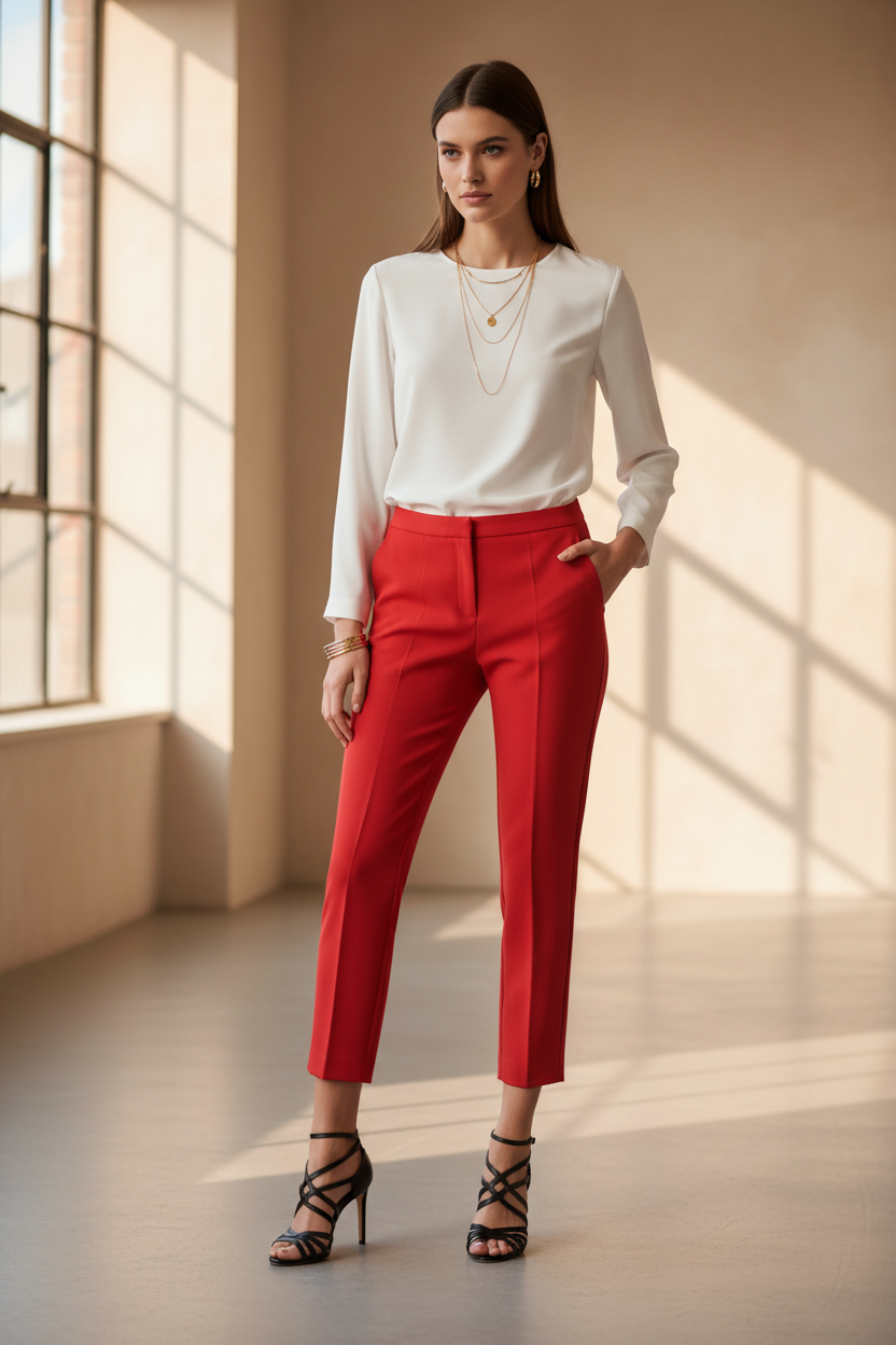 Tango Red Ankle Trousers – Editorial