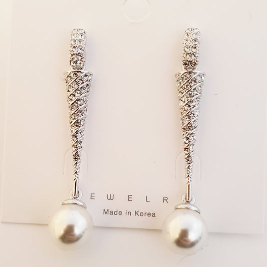 Stiletto Statement Earrings with Pearl Drop