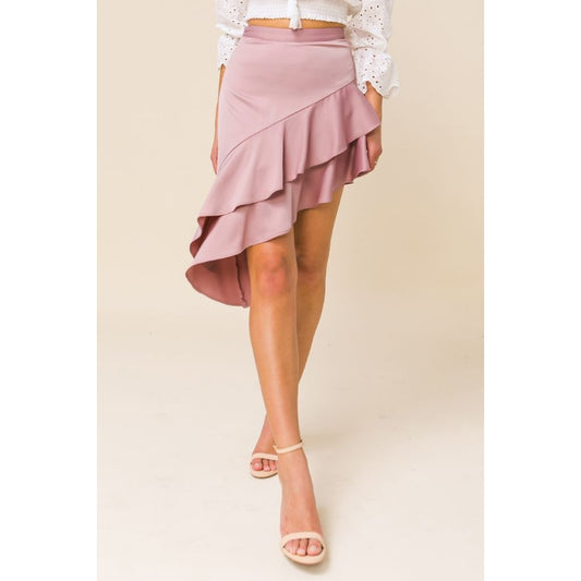 Asymmetric Ruffle Skirt