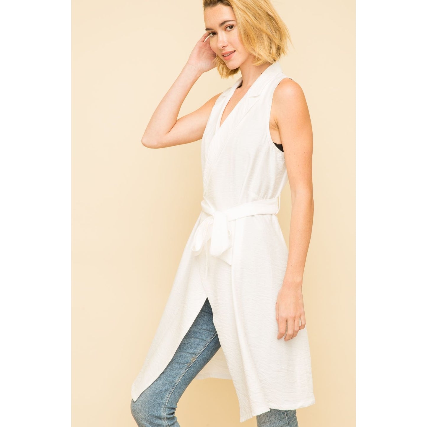 White Trench Vest