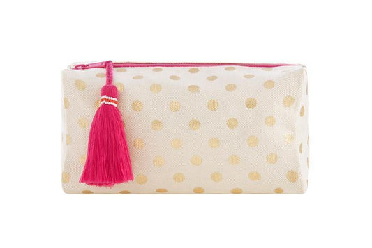 Metallic Gold Dot Cosmetic Pouch