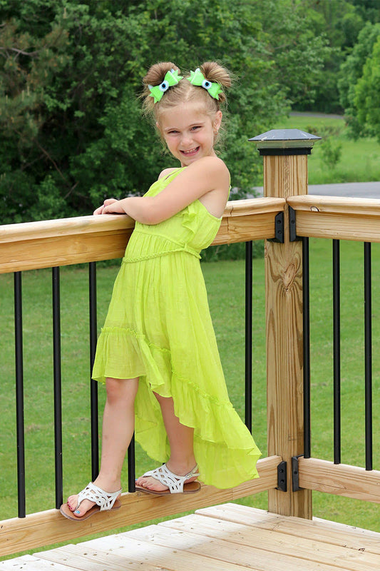 Girls' Hi-Lo Soft Gauze Cotton Ruffle Dress