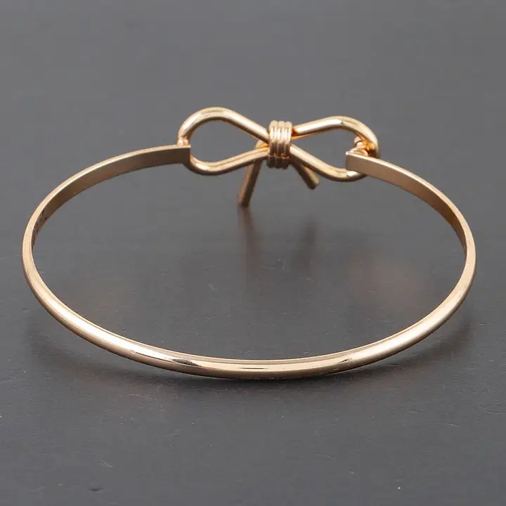Thin Bow Bangle Bracelet