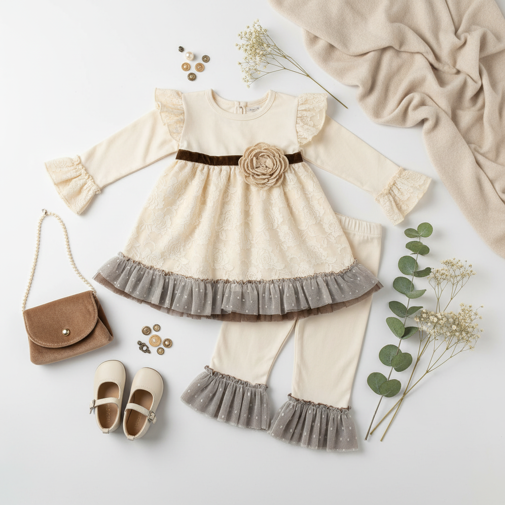 Vanilla Sugar Swing Set flat lay styled photo