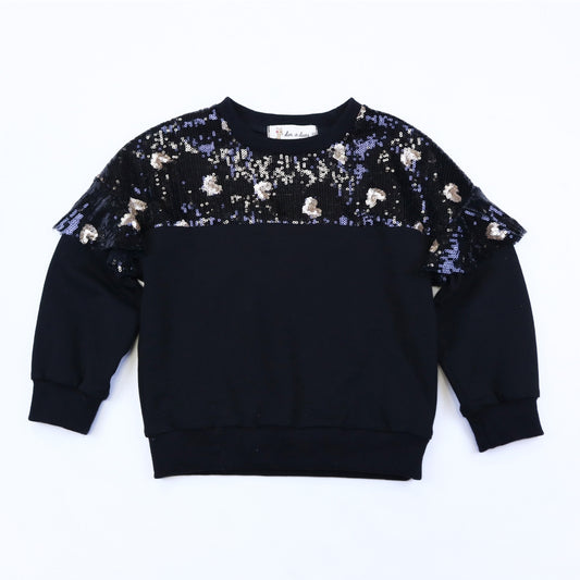 Girls' Sequin Heart Sweatshirt