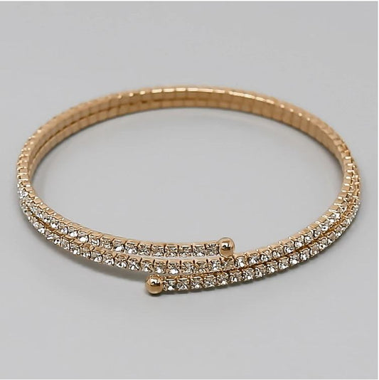 Glass Stone Pave Wrap Bangle