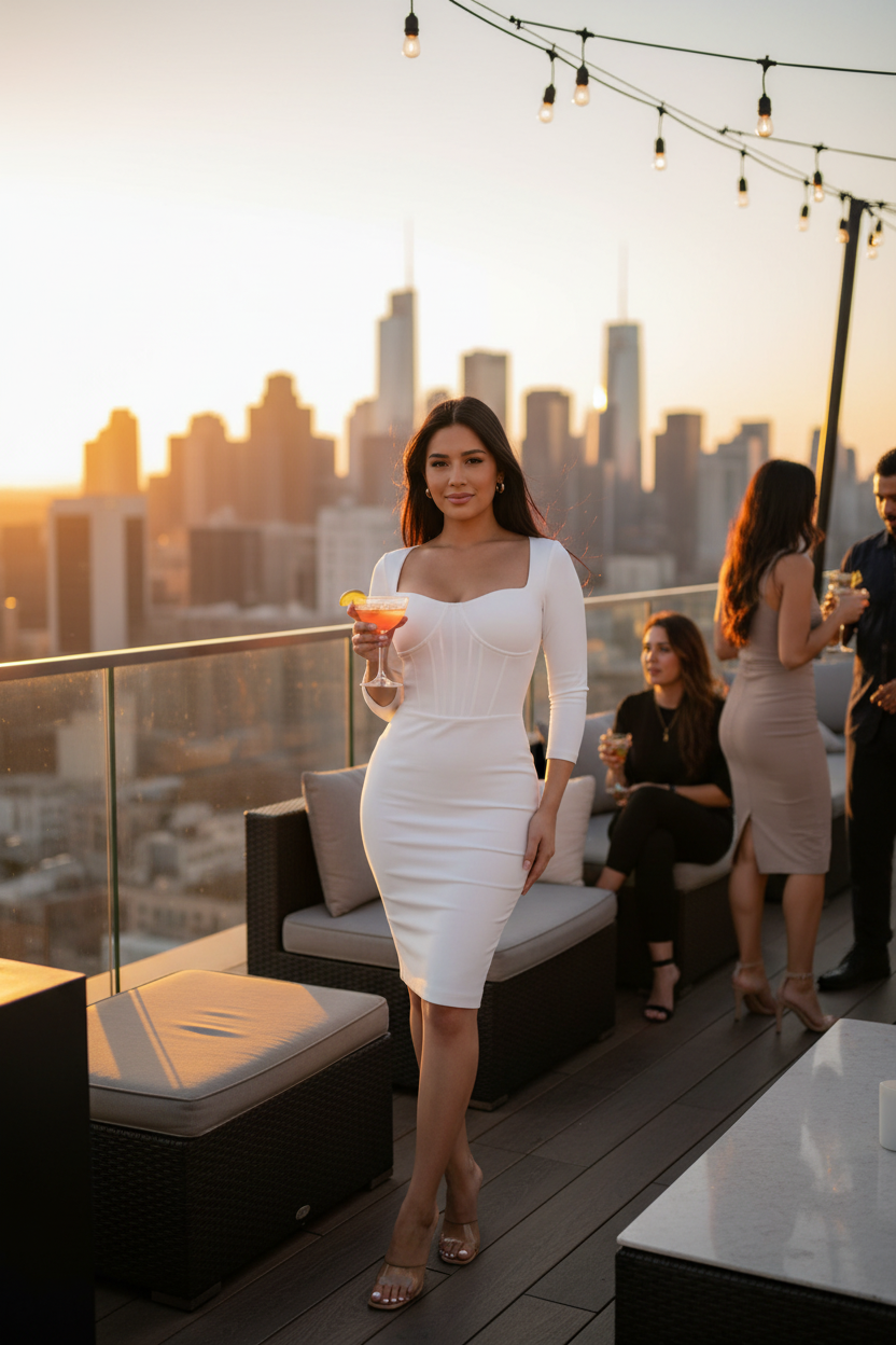 White Corset Midi Dress – Lifestyle