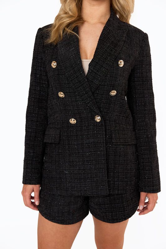 Black Lurex Tweed Blazer