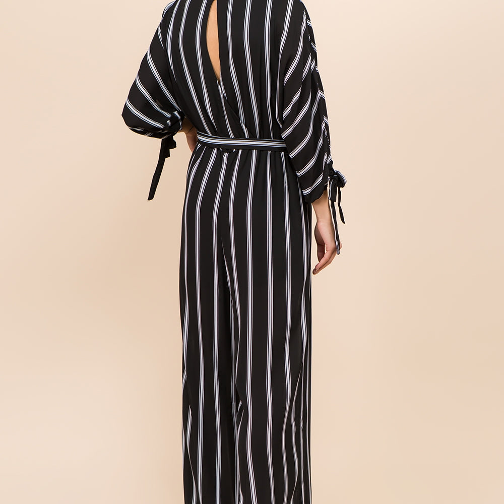 Black/White Stripe Jumpsuit