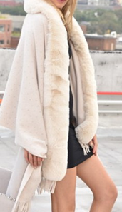 Faux Fur Wrap w/Embellishment