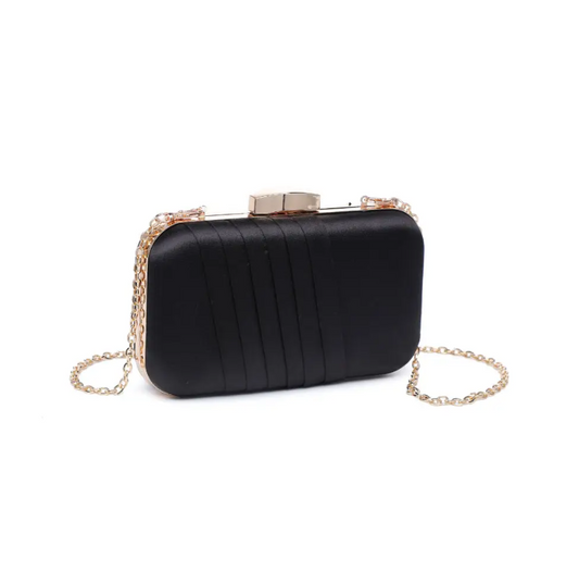Pleated Black Evening Clutch