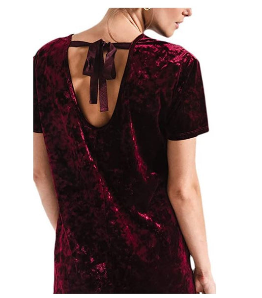 Velour Tie Back Midnight Berry