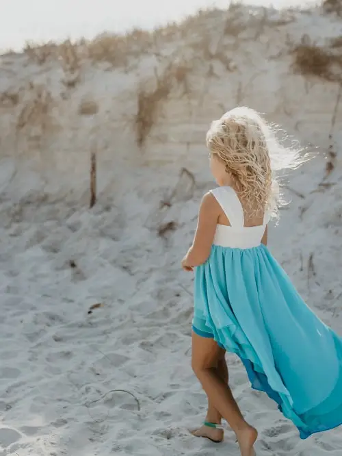 Girls' Hi-Lo Tiered Blue Ombre Dress
