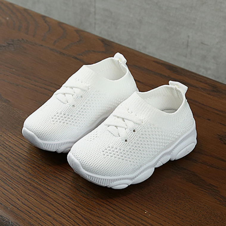 Toddler Trendy No-Tie Sneakers – White or Pink