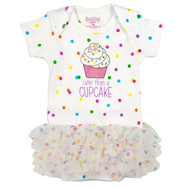 Onesie/Tutu Cupcake 9 Months Wht